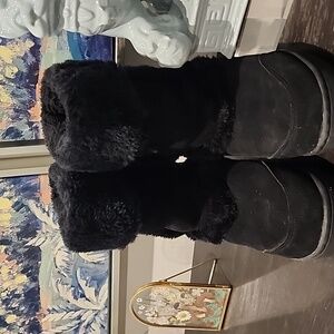 Style & Co Black Faux Fur Winter Boots Size 10